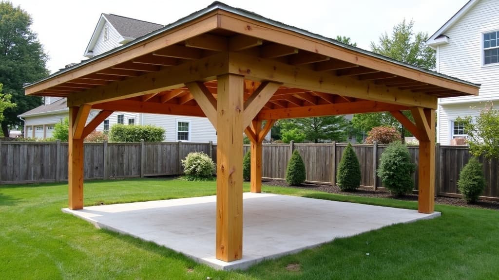 Open pavilion Long Island backyard