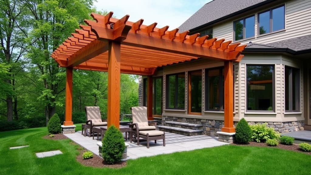 12×20 Cedar Pergola — Huntington, NY